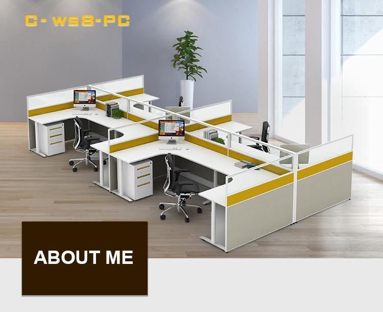 Modern Office Furniture Type 32-60mm Thickness Aluminum Profile Fabric Panel 8 Seater Office Workstation Cubicle for 8 Person