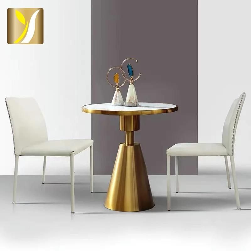 China Supplier Round Marble Top Gold Stainless Steel Home Furniture Living Room Tea Table Coffee Table