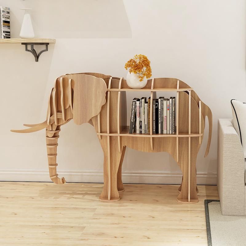 Camel Wooden Bookcase with Open Cubes and Shelves, Free Standing Animal Bookshelf Storage Unit and Display Cabinet, Storage Cabinet, Display Rack, Living Room