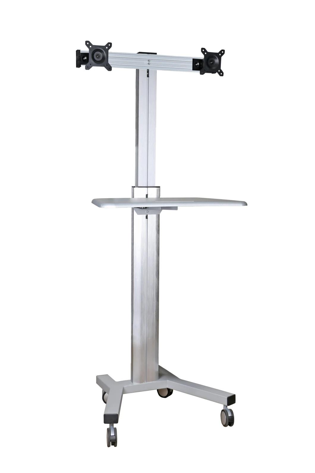 Mobile Computer Workstation Dual Monitors 10-24" Height Adjustment