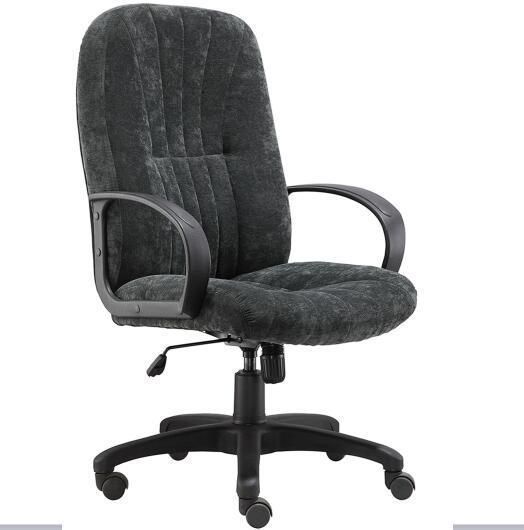 Simple Tilting Mechanism 350mm Nylon Base with PP Armrest Grey Color High Back Office Chair