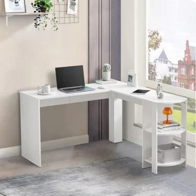 L-Shaped Desk, Home Office Dual Use 130 X 140cm White