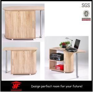 New Design Space Saving Beech Morden Folding Computer Table for Home Office