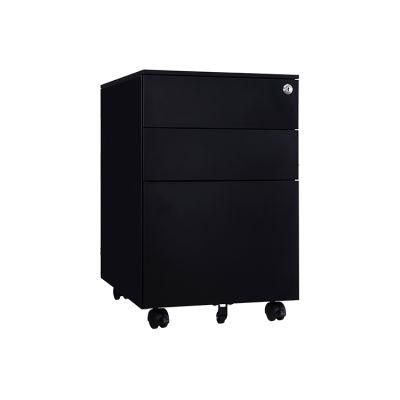 Steel Office Filing Cabinet Metal 3 Drawer Mobile Pedestal