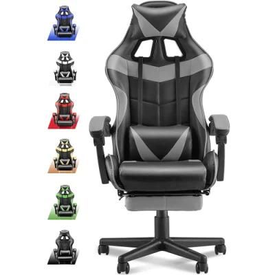 Black Ergonomic High Back Leather Gaming Chair with Footrest China