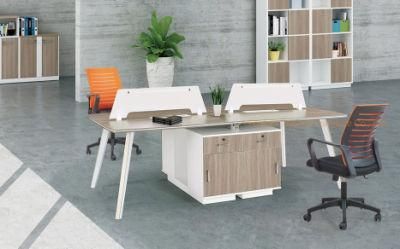 Office Desk Furniture Team Work Station Wooden Melamine 4 Seats with Partition