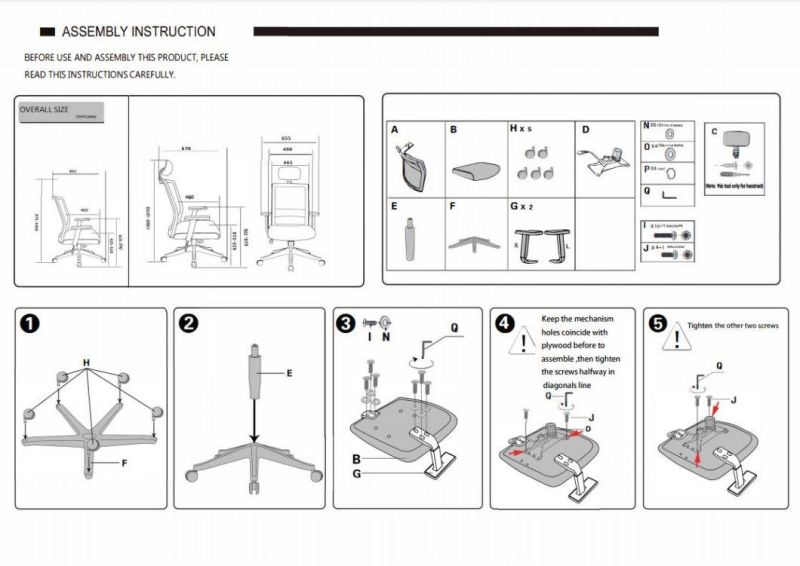 Multi-Functional High Back with Headrest Executive Office Chair