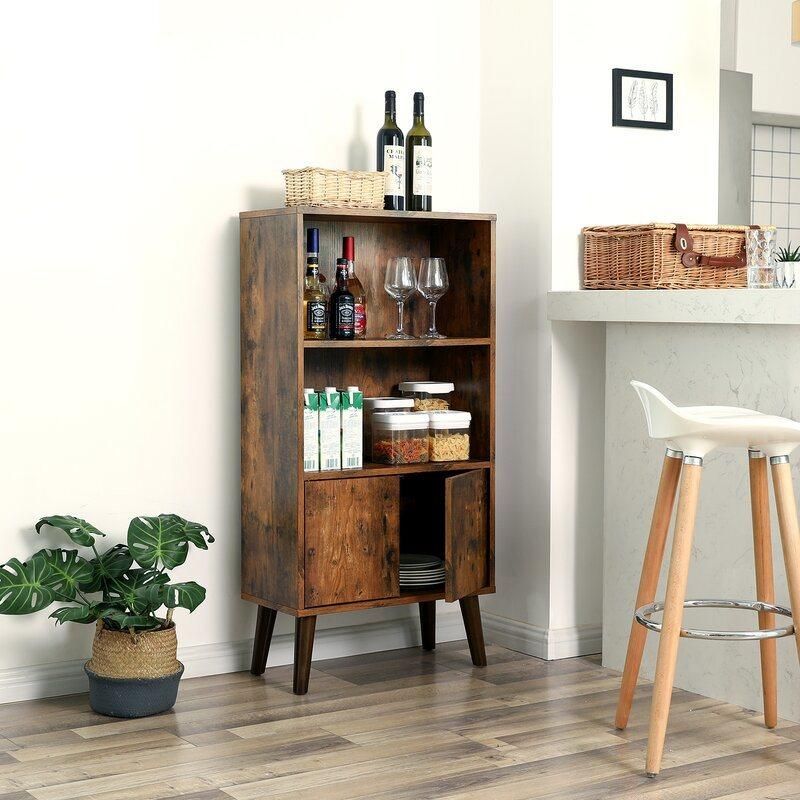 Rustic Brown Bookcase Bookshelves Book Storage for Home Office Living Room