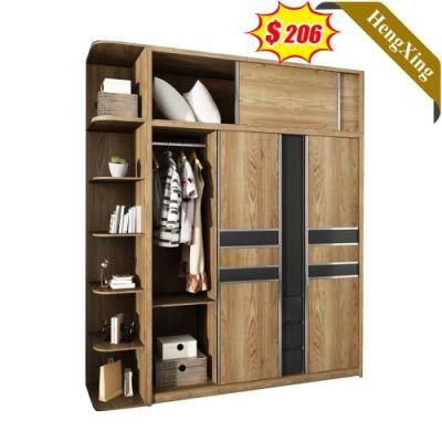Modern Design Log Mixed Black Color Home Bedroom Furniture Sliding Door Storage Wooden Wardrobe