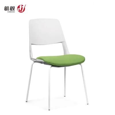 Mesh Seat Pad Meeting Room Metal Office Chairs No Wheel Armrest