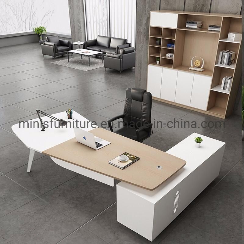 (M-OD1152) Home Office Leader Furniture Small L Shape Desk with Metal Stainless Steel Legs