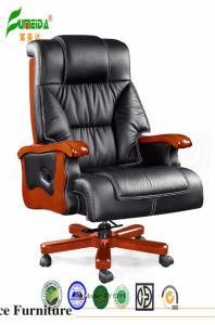 Swivel Leather Executive Office Chair with Solid Wood Foot (FY1311)