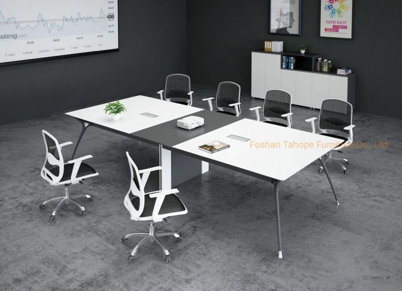 Fashion Style Steel Leg Office Meeting Room Furniture Melamine Conference Table