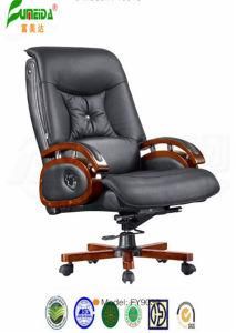 Swivel Leather Executive Office Chair with Solid Wood Foot (FY9030)