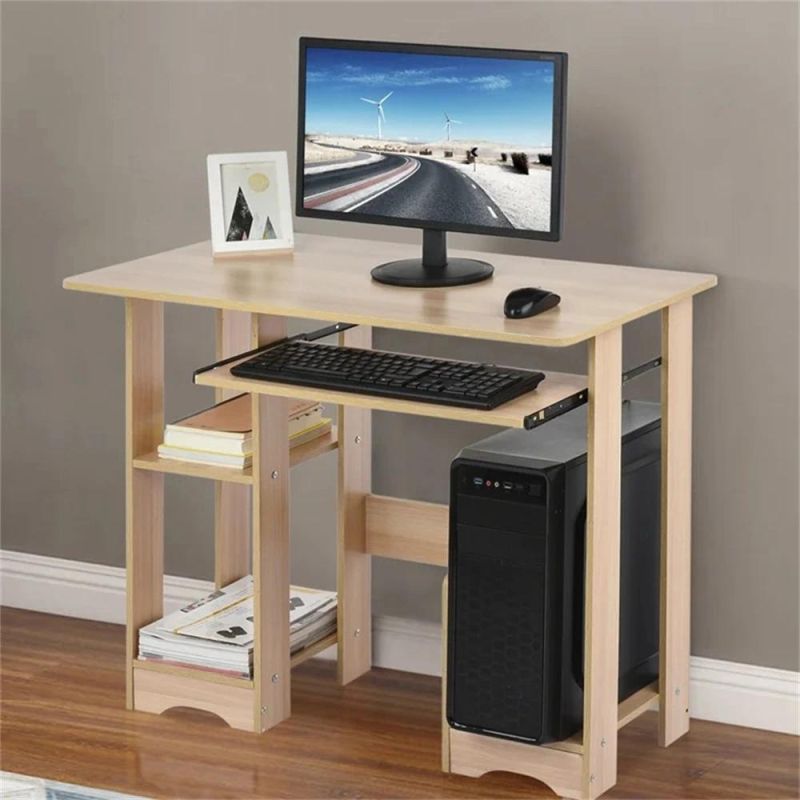 Wooden Furniture Computer Desk Wholesale with Sliding Keyboard Tray Shelf