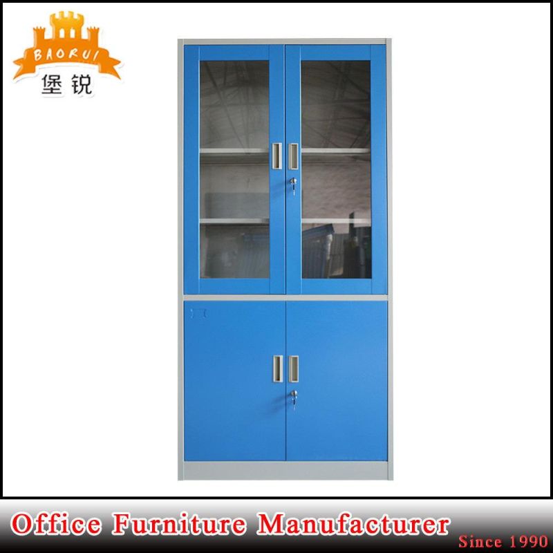 Hot Sale Office Furniture Storage Cupboard Two Glass Door Metal Filing Cabinet