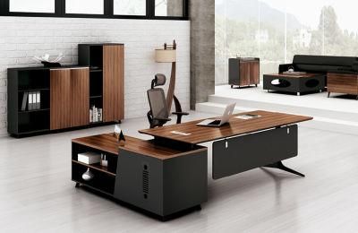 Walnut Office Furniture MFC Modern Left/Right Return Manager Desk (FOH-HTA241)