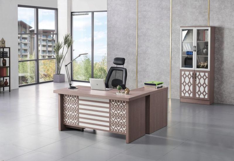 New Modern Office Furniture Office Desk New Designs CEO Executive Desk Manager Mobile Pedestal L Shaped MDF Table