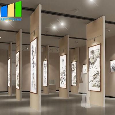Folding Sliding Room Divider Movable Partition Wall for Art Gallery