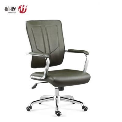 Middle Back Ajustable Swivel PVC Wating Room Leather Office Chairs