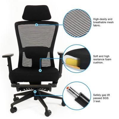 Anji Yike Home Office Furniture Chair Manufacture New Ergomomic Office Swivel Mesh Chairs with Footrest
