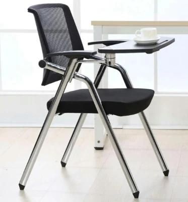 High Quality Folding Chair Office Training Room Chair Stackable Student Mesh Chair with Writing Pad