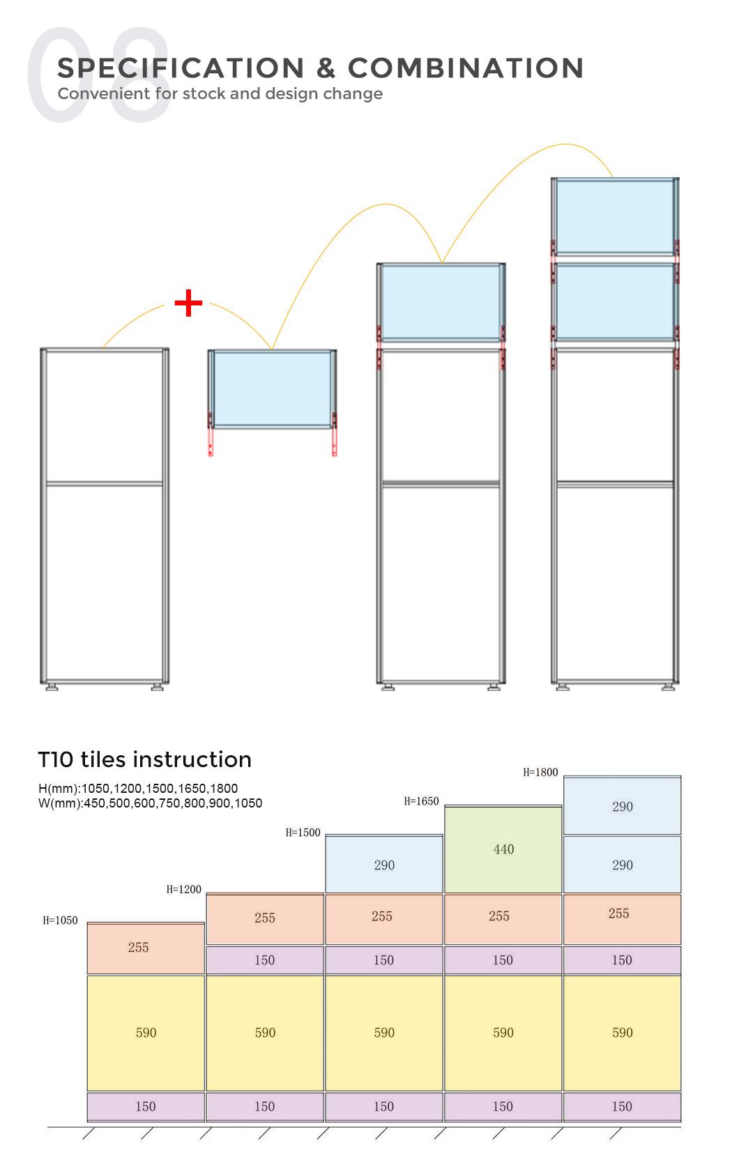 T10 High-End Partition Cubicle Workstation Design Fabric Table High Quality Office Partition