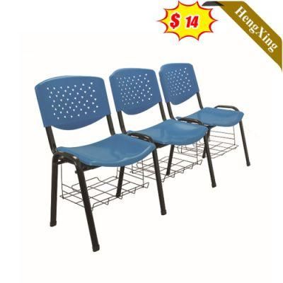 Blue Color PP Plastic Metal Frame Training Chairs with Book Shelf Modern Home Office School Furniture Conference Chair