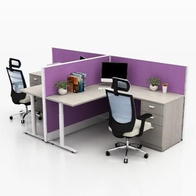 Fashionable Design Common 2 People Use Low Price Office T Shape Office Partition Workstation