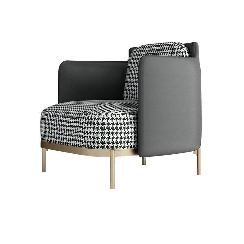 Foshan Factory Luxury Furniture Leather Leisure Home Office Fabric Sofa Metal Legs