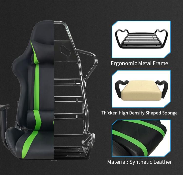 Black Cheap Ergonomic Leather Swivel Gaming Chair