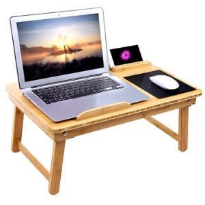Amazon Hot Sale Bamboo Lap Desk Foldable with Drawer and Phone Holder