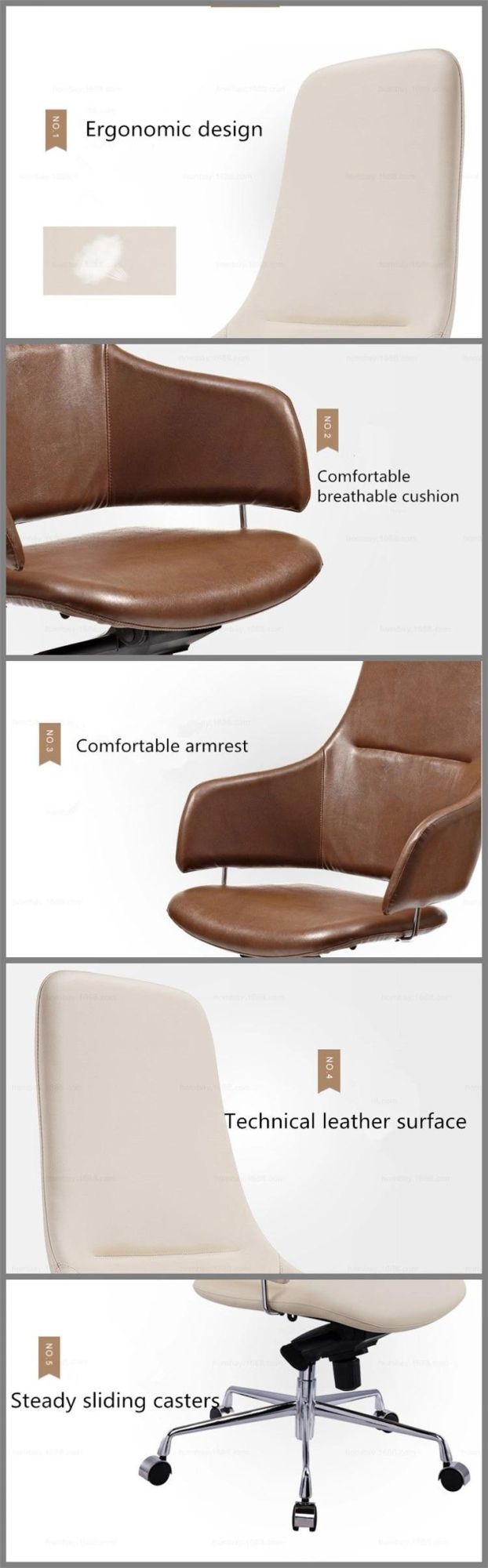 Leisure Swivel Adjustable Designer Computer Office Leather Manager Chair