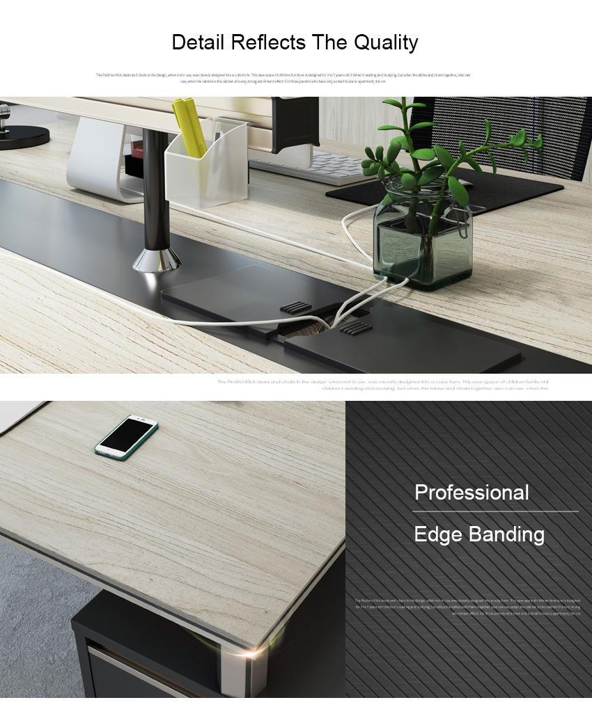 Commercial Computer Wood Screen Desk 4 Person Workstation Office Workbench