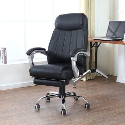 PU Leather High Back Swivel Reclining Office Chair with Footrest