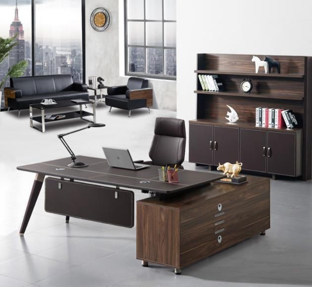 Fashionable Industrial Style Design Luxury Furniture Executive Leather Latest Office Table
