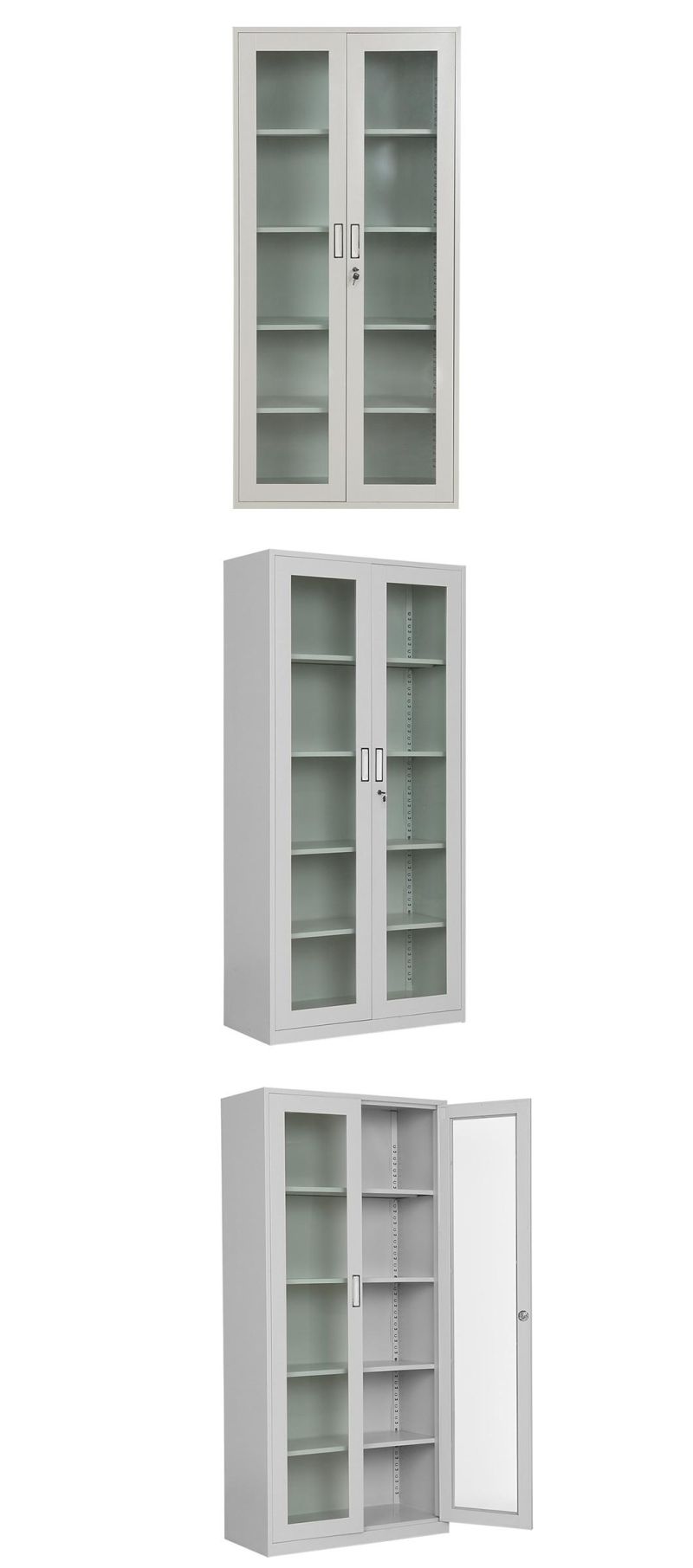 Swing Glass Door Steel Cupboard Metal Archive Cabinet