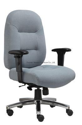 Functional Aluminium Machanism Chrome Base with Heavy Bearing Caster Adjustable PU Arms with Slider Heavy Duty Big Office Chair