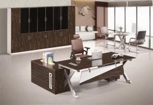 Melamine Veneer White Drawer Panel Metal Manager Senior Executive Table