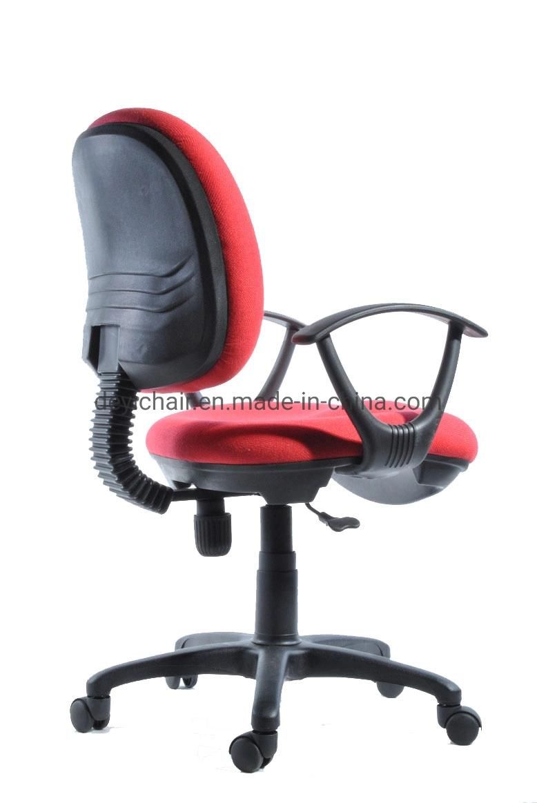 Red Color Small Back Simple Tilting Mechanism with PP Armrest B300mm Nylon Base Office Chair