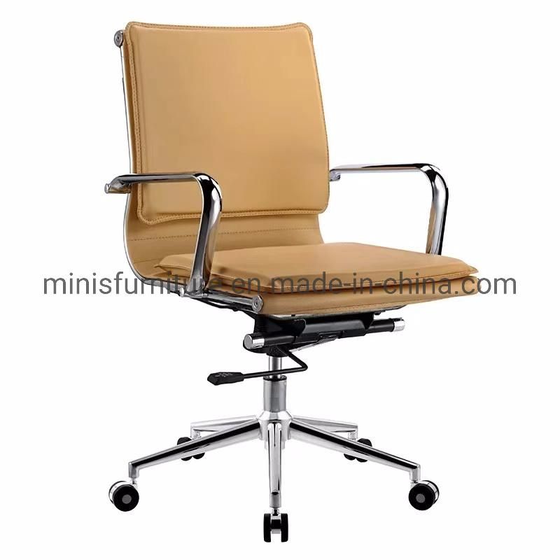 (MN-OC283) Unique Design Office Rotary Brown Leather Visitor Chair Furniture