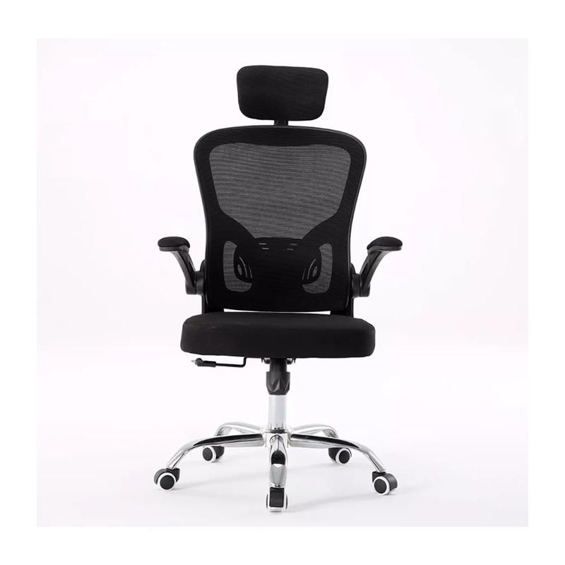 Ergonomic Plastic Back Staff Meeting Room Swivel Office Chair with Flip up Armrest