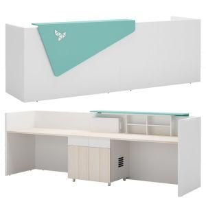 Luxury Design Front Modern Wood Office Furniture Counter Reception Desk