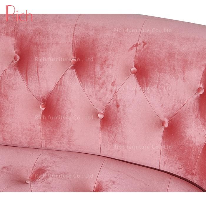 Modern Furniture Lobby Used Velvet Chesterfield Style Office Sofa