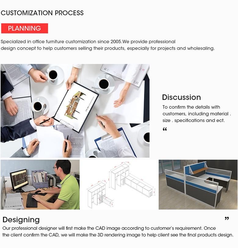 Cubicle Partition Flexible 4 Person Office Desk Modern Table Office Furniture