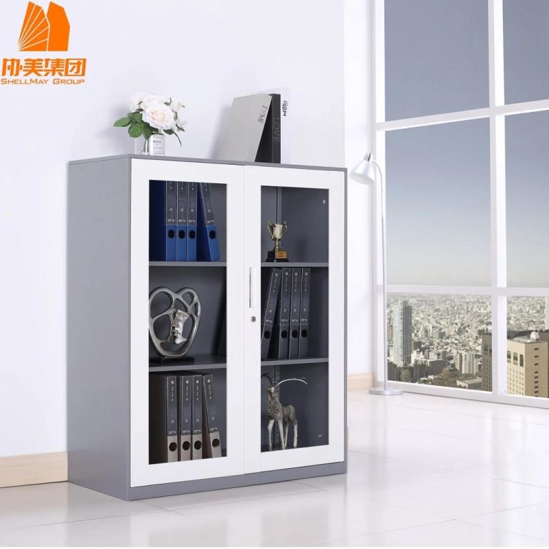 Small Glass Door File Cabinet Storage Cupboard