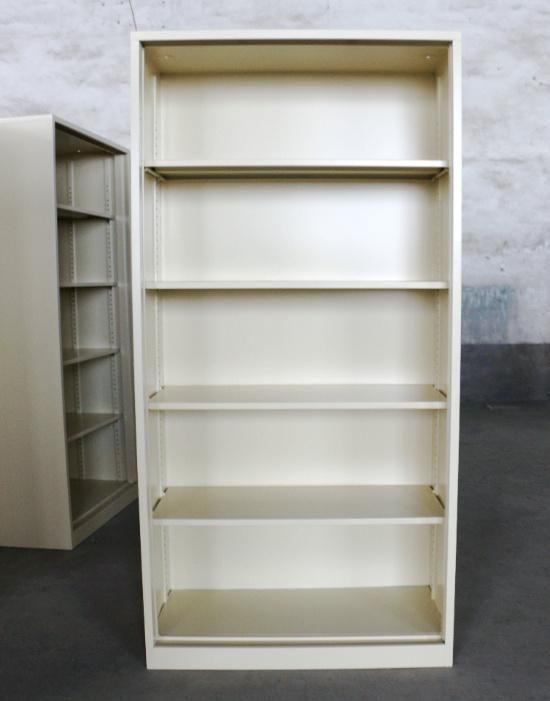 Library Steel Book Cabinet with 4 Shelves Metal Rack Magazine Shelf