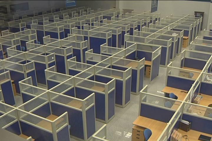 High Wall Blue Staff Aluminum Work Cubicles Office Workstation Cubicle