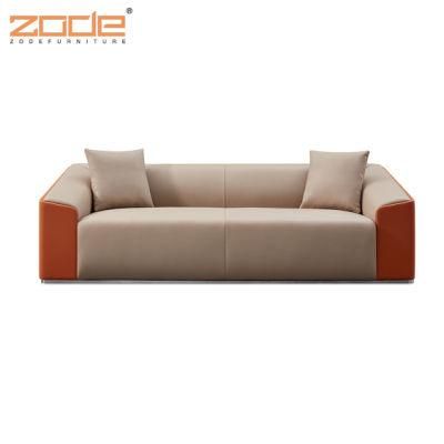 Zode Modern Home/Living Room/Office Furniture Cow Color MID-Century Corner Sofa Leather Sofa 3 Seater
