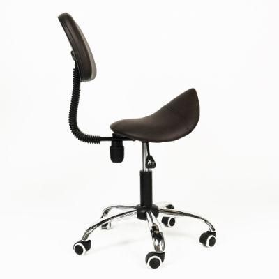 Professional Rolling Swivel Adjustable Dental Saddle Chair with Backrest